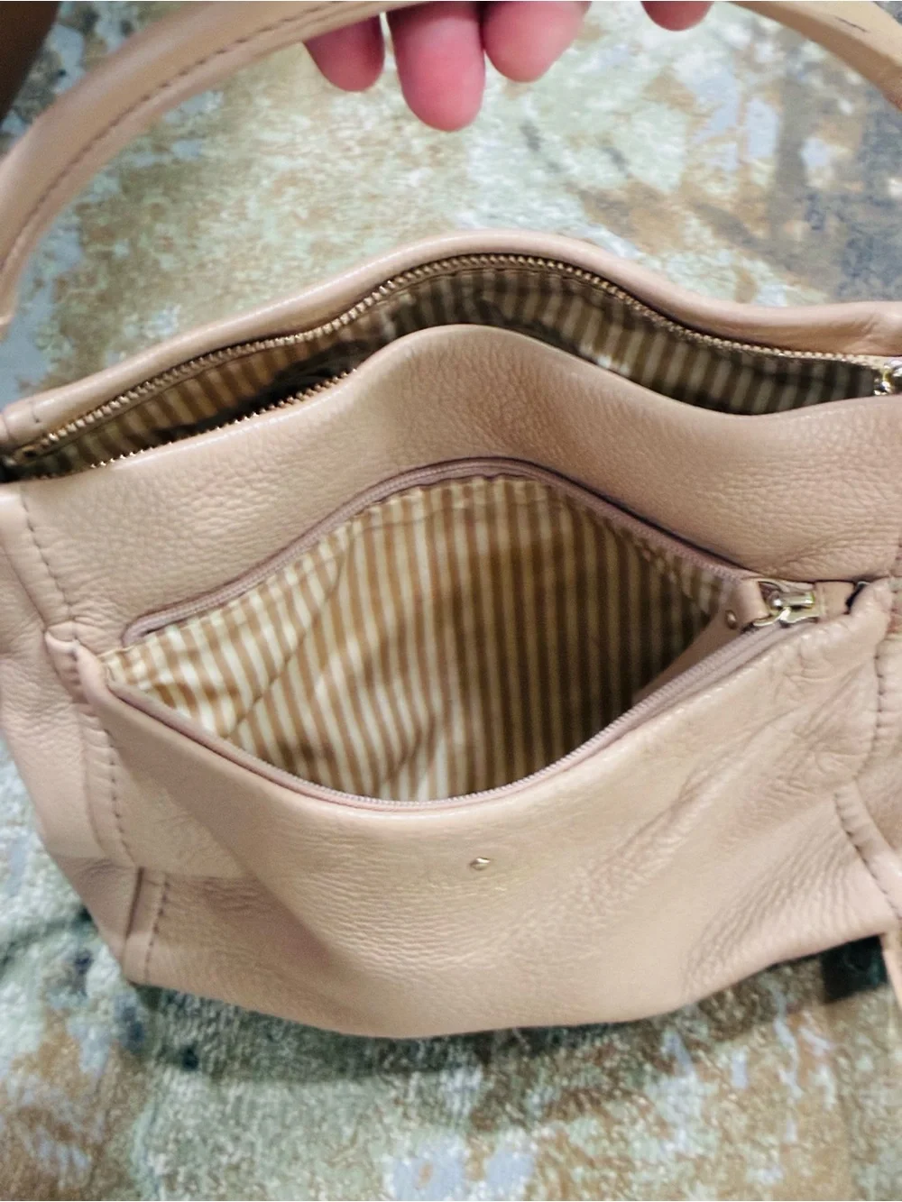 Kate Spade Cobble Hill Little Curtis Beige Pebbled leather Handbag